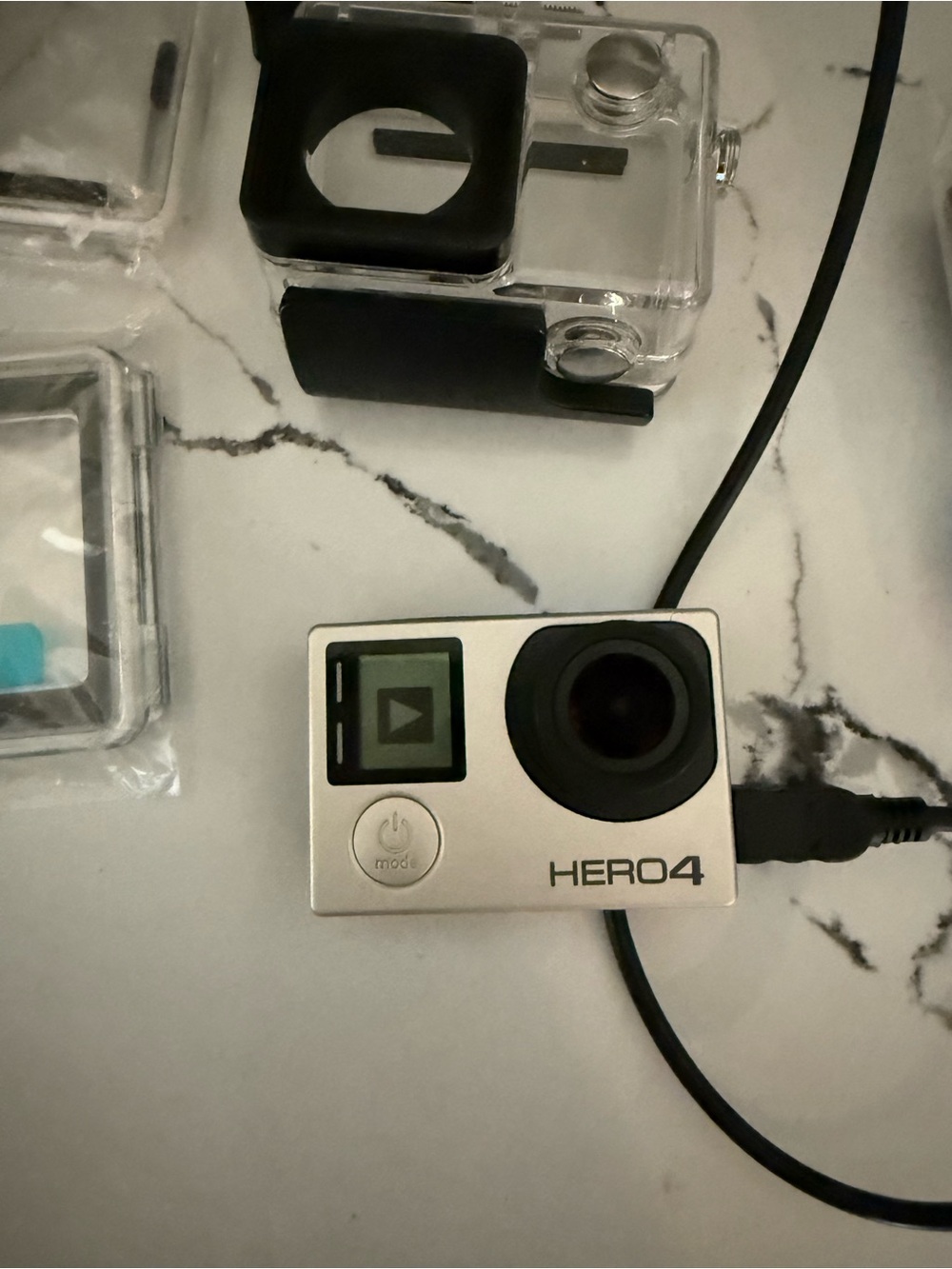 GoPro HERO4 Silver & Black Compact Action Camera W/ Waterproof Case & Charger